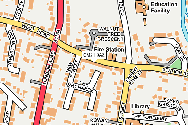 CM21 9AZ map - OS OpenMap – Local (Ordnance Survey)