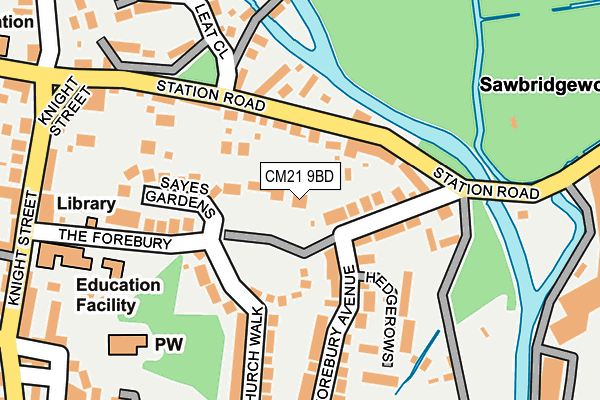 CM21 9BD map - OS OpenMap – Local (Ordnance Survey)