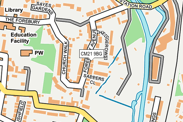 CM21 9BG map - OS OpenMap – Local (Ordnance Survey)