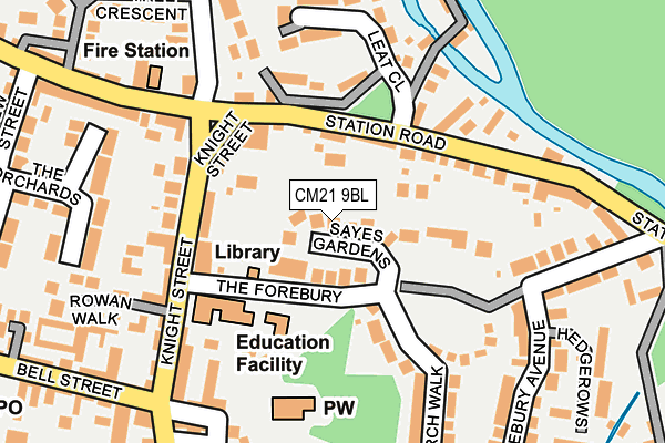 CM21 9BL map - OS OpenMap – Local (Ordnance Survey)