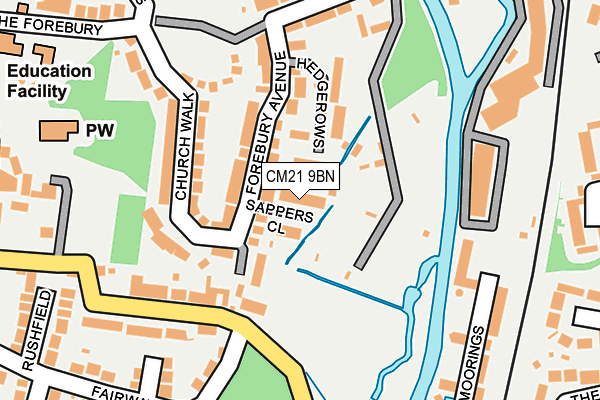 CM21 9BN map - OS OpenMap – Local (Ordnance Survey)