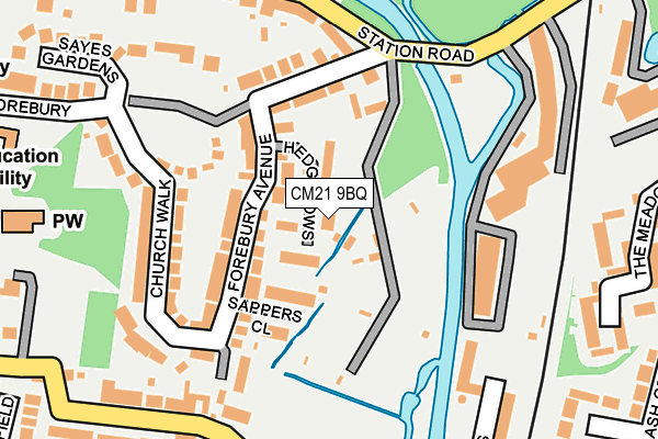 CM21 9BQ map - OS OpenMap – Local (Ordnance Survey)