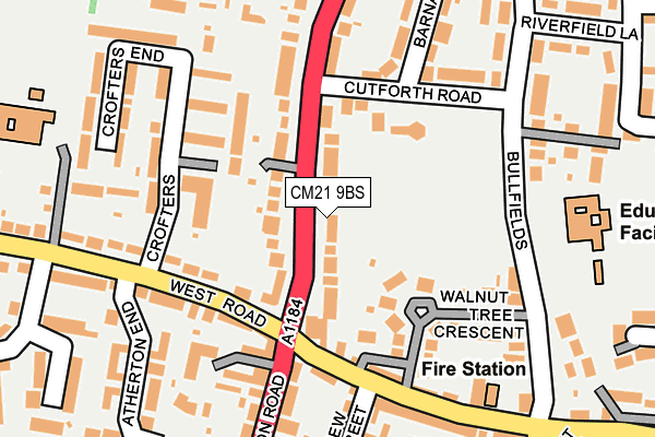 CM21 9BS map - OS OpenMap – Local (Ordnance Survey)