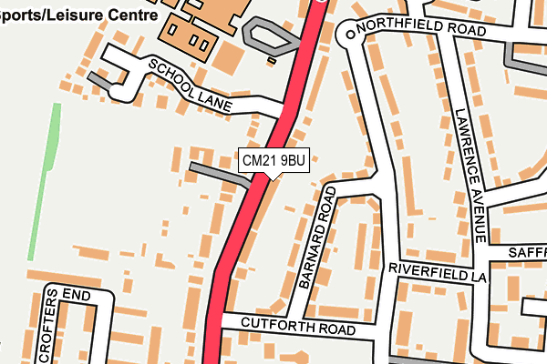 CM21 9BU map - OS OpenMap – Local (Ordnance Survey)