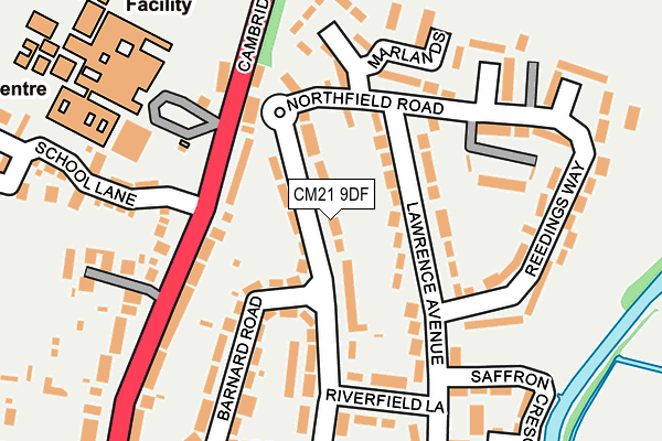 CM21 9DF map - OS OpenMap – Local (Ordnance Survey)