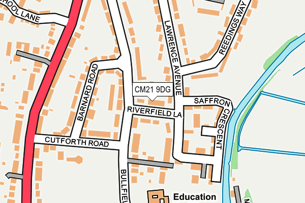 CM21 9DG map - OS OpenMap – Local (Ordnance Survey)