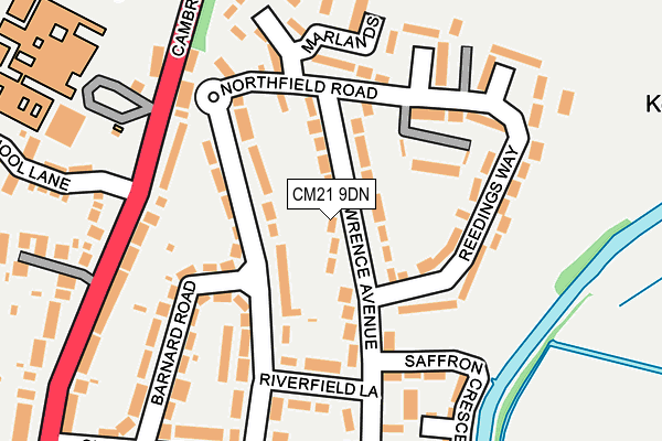 CM21 9DN map - OS OpenMap – Local (Ordnance Survey)