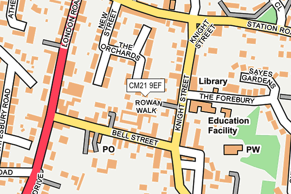 CM21 9EF map - OS OpenMap – Local (Ordnance Survey)
