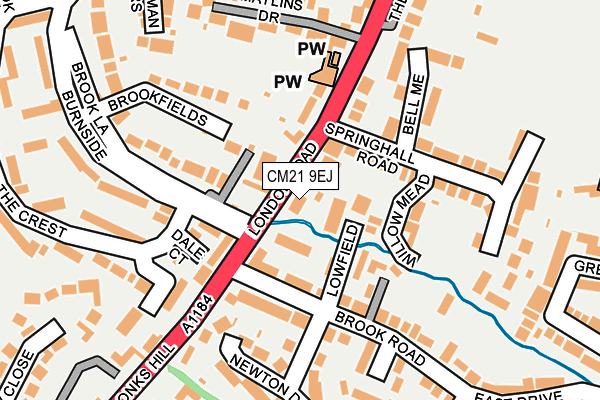 CM21 9EJ map - OS OpenMap – Local (Ordnance Survey)