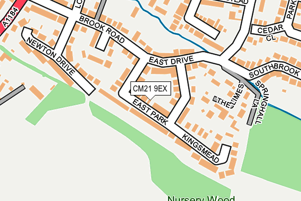 CM21 9EX map - OS OpenMap – Local (Ordnance Survey)