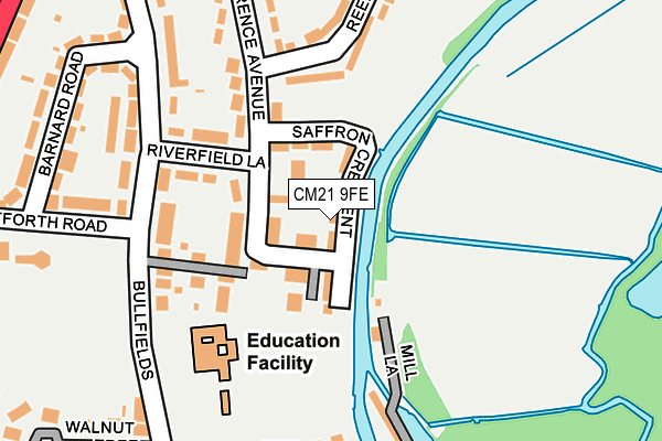 CM21 9FE map - OS OpenMap – Local (Ordnance Survey)