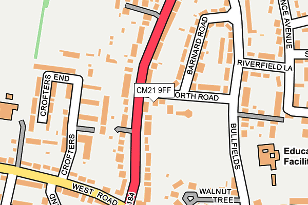 CM21 9FF map - OS OpenMap – Local (Ordnance Survey)