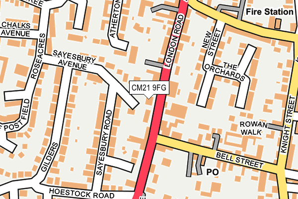 CM21 9FG map - OS OpenMap – Local (Ordnance Survey)