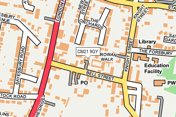 CM21 9GY map - OS OpenMap – Local (Ordnance Survey)