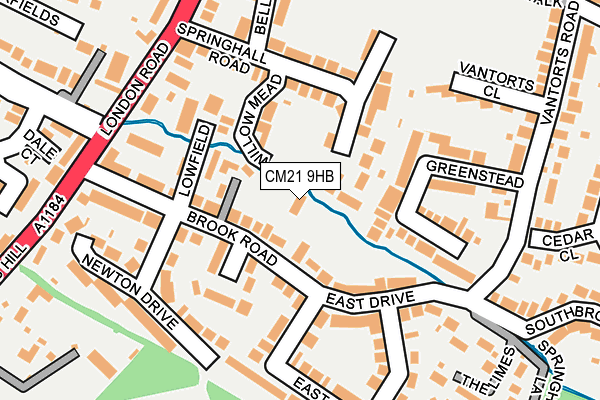 CM21 9HB map - OS OpenMap – Local (Ordnance Survey)