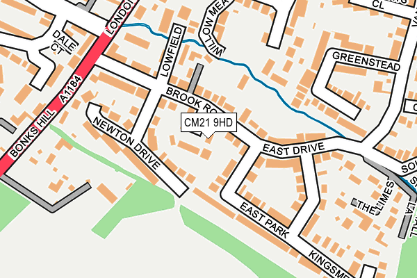 CM21 9HD map - OS OpenMap – Local (Ordnance Survey)