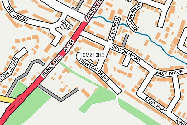 CM21 9HE map - OS OpenMap – Local (Ordnance Survey)