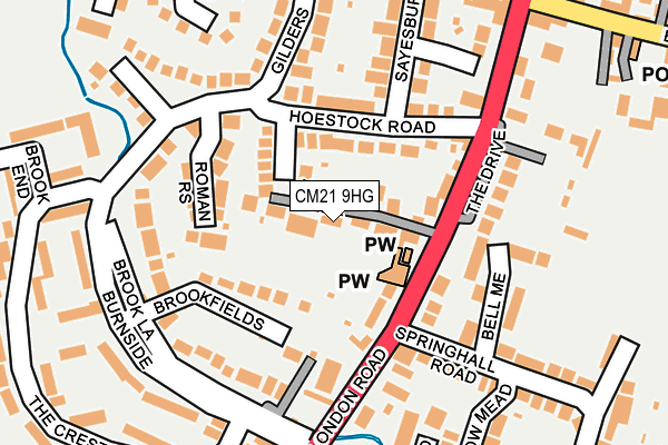 CM21 9HG map - OS OpenMap – Local (Ordnance Survey)