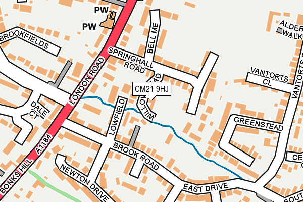 CM21 9HJ map - OS OpenMap – Local (Ordnance Survey)