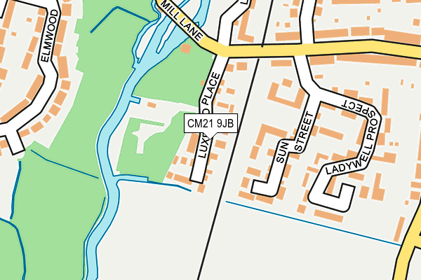 CM21 9JB map - OS OpenMap – Local (Ordnance Survey)