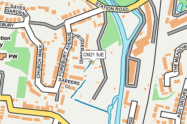 CM21 9JE map - OS OpenMap – Local (Ordnance Survey)