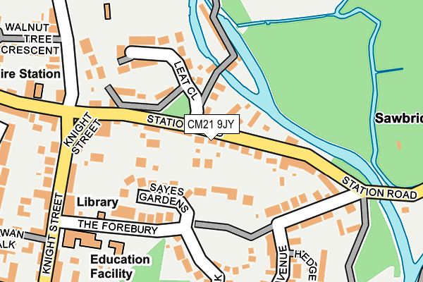 CM21 9JY map - OS OpenMap – Local (Ordnance Survey)