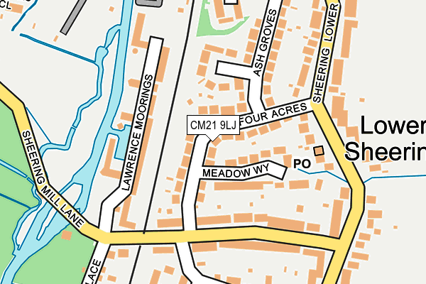 CM21 9LJ map - OS OpenMap – Local (Ordnance Survey)