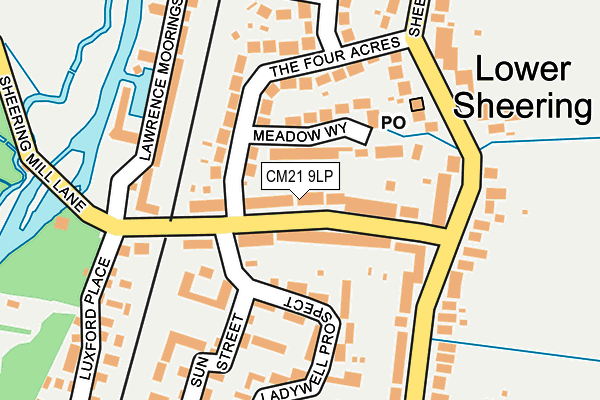 CM21 9LP map - OS OpenMap – Local (Ordnance Survey)
