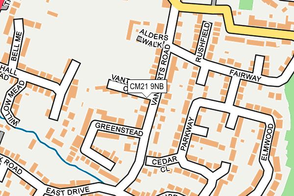 CM21 9NB map - OS OpenMap – Local (Ordnance Survey)