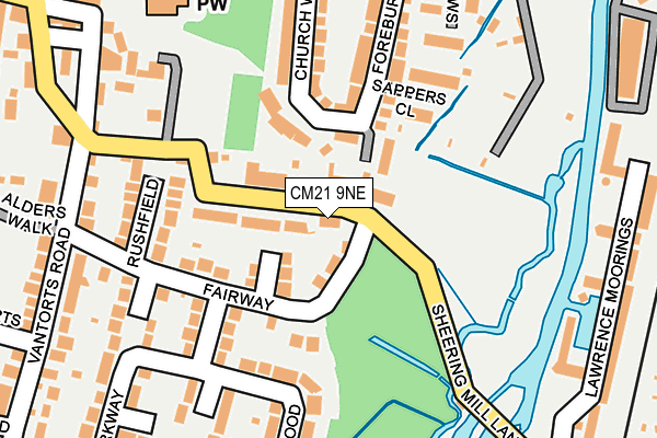 CM21 9NE map - OS OpenMap – Local (Ordnance Survey)