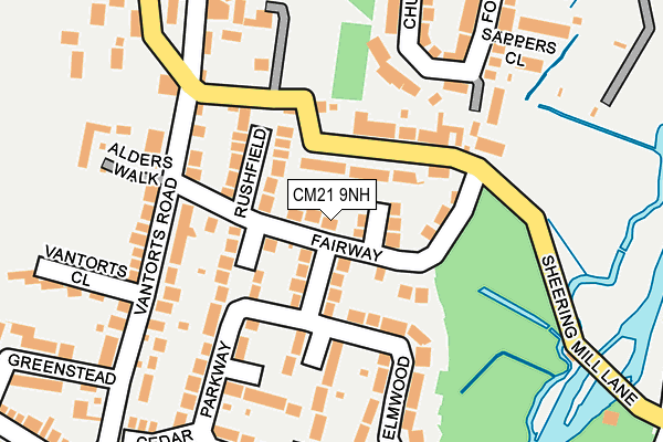 CM21 9NH map - OS OpenMap – Local (Ordnance Survey)