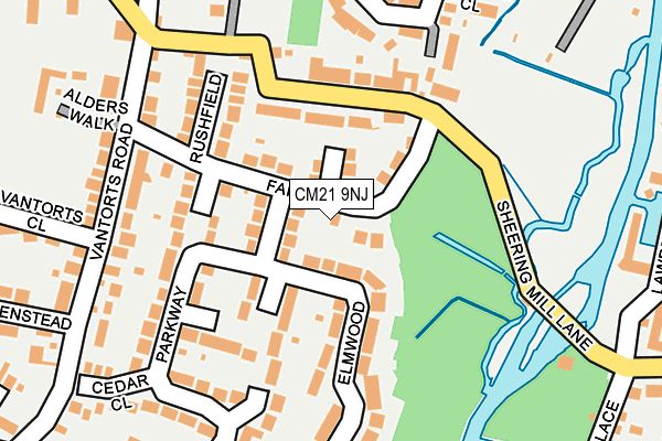 CM21 9NJ map - OS OpenMap – Local (Ordnance Survey)