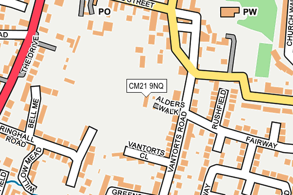 CM21 9NQ map - OS OpenMap – Local (Ordnance Survey)