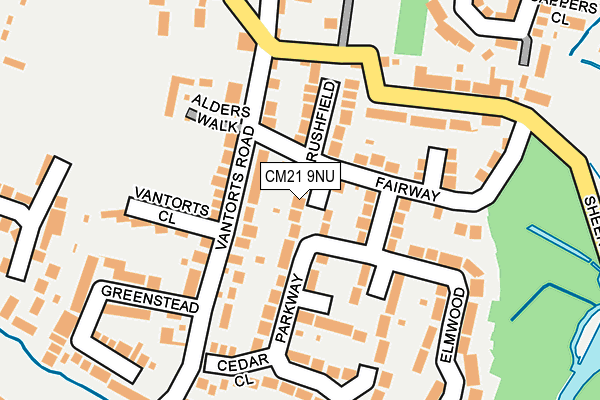 CM21 9NU map - OS OpenMap – Local (Ordnance Survey)