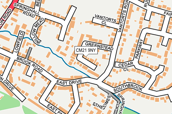 CM21 9NY map - OS OpenMap – Local (Ordnance Survey)