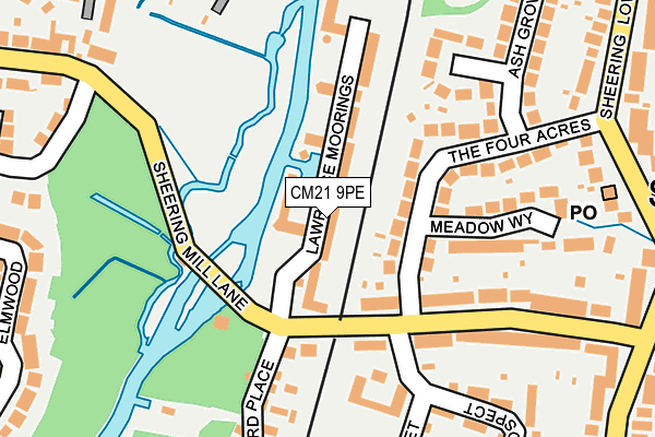 CM21 9PE map - OS OpenMap – Local (Ordnance Survey)