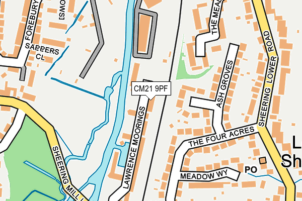 CM21 9PF map - OS OpenMap – Local (Ordnance Survey)