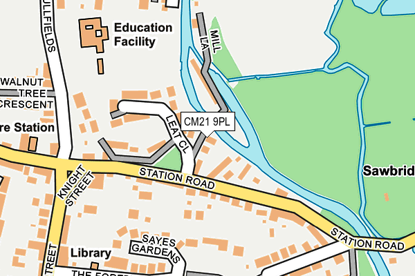 CM21 9PL map - OS OpenMap – Local (Ordnance Survey)