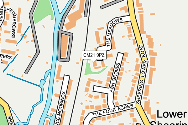 CM21 9PZ map - OS OpenMap – Local (Ordnance Survey)