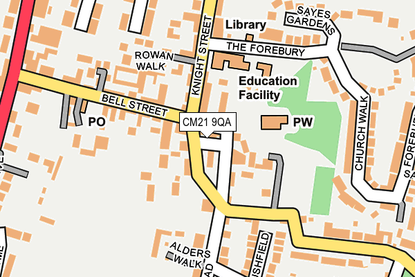 CM21 9QA map - OS OpenMap – Local (Ordnance Survey)