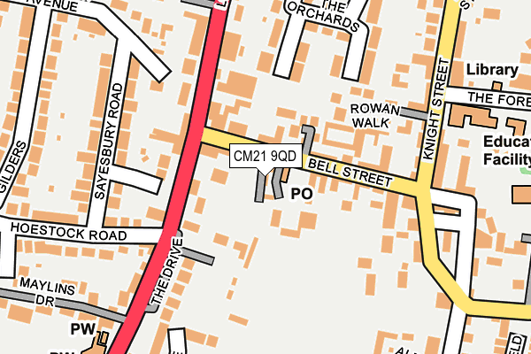 CM21 9QD map - OS OpenMap – Local (Ordnance Survey)