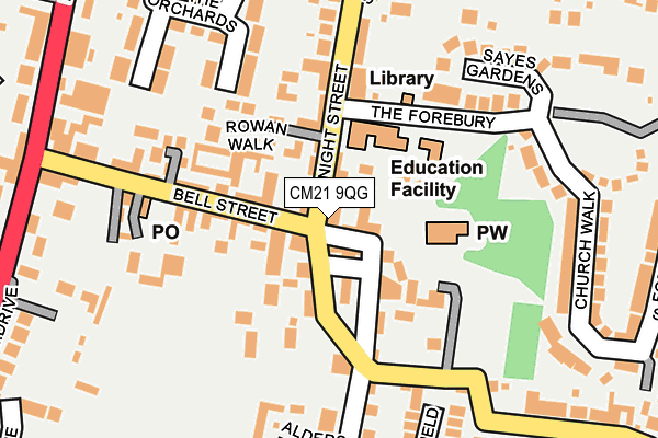 CM21 9QG map - OS OpenMap – Local (Ordnance Survey)