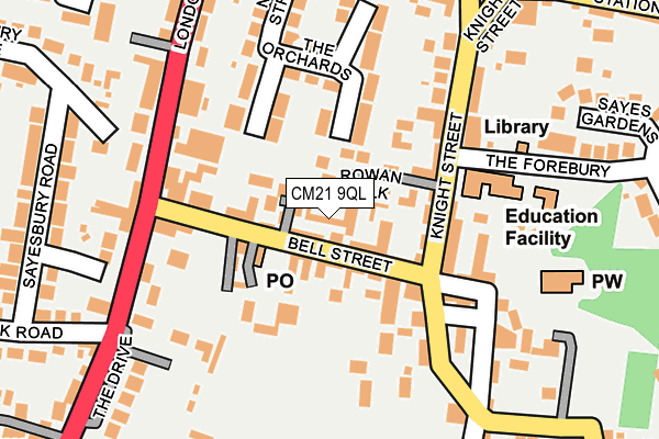 CM21 9QL map - OS OpenMap – Local (Ordnance Survey)