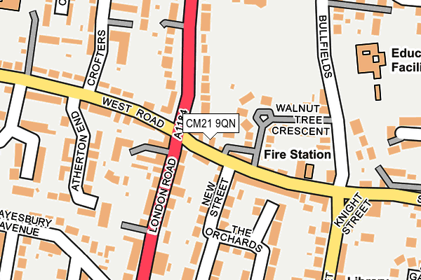 CM21 9QN map - OS OpenMap – Local (Ordnance Survey)