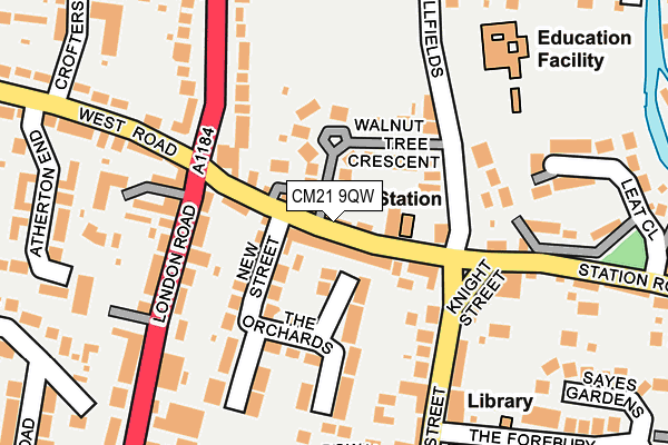 CM21 9QW map - OS OpenMap – Local (Ordnance Survey)