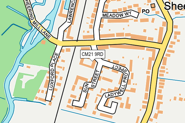 CM21 9RD map - OS OpenMap – Local (Ordnance Survey)