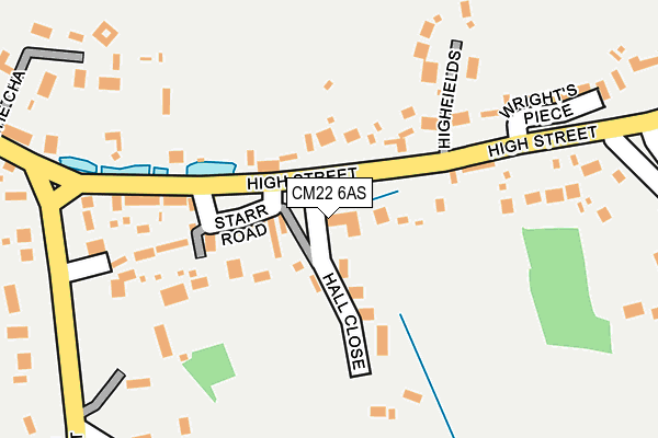 CM22 6AS map - OS OpenMap – Local (Ordnance Survey)