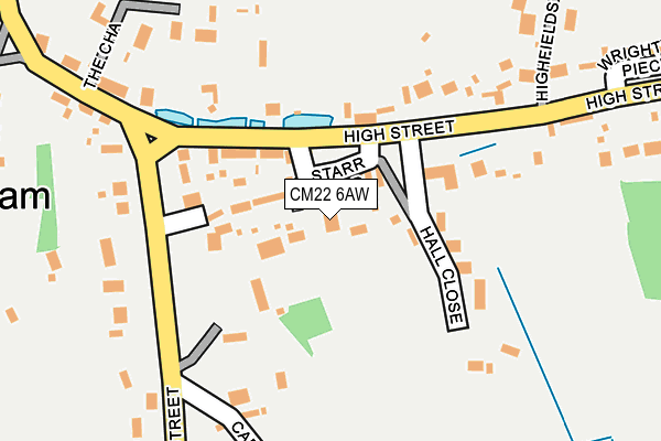 CM22 6AW map - OS OpenMap – Local (Ordnance Survey)