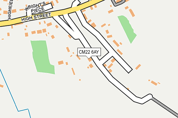 CM22 6AY map - OS OpenMap – Local (Ordnance Survey)