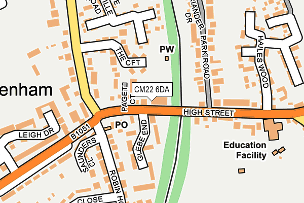 CM22 6DA map - OS OpenMap – Local (Ordnance Survey)